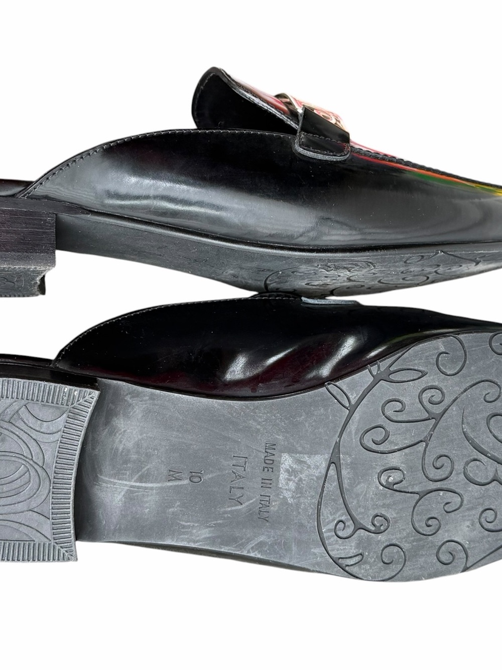 Brighton Black Leather Slip-On Loafers with Silver Decorative Buckle size 10 - Picture 6 of 7